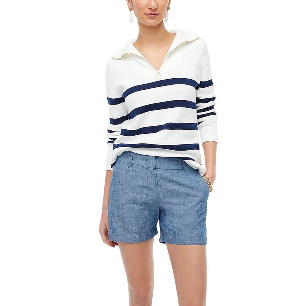 J.Crew Factory 5” Chambray Shorts Blue Medium Wash Size 6 Summer Casual